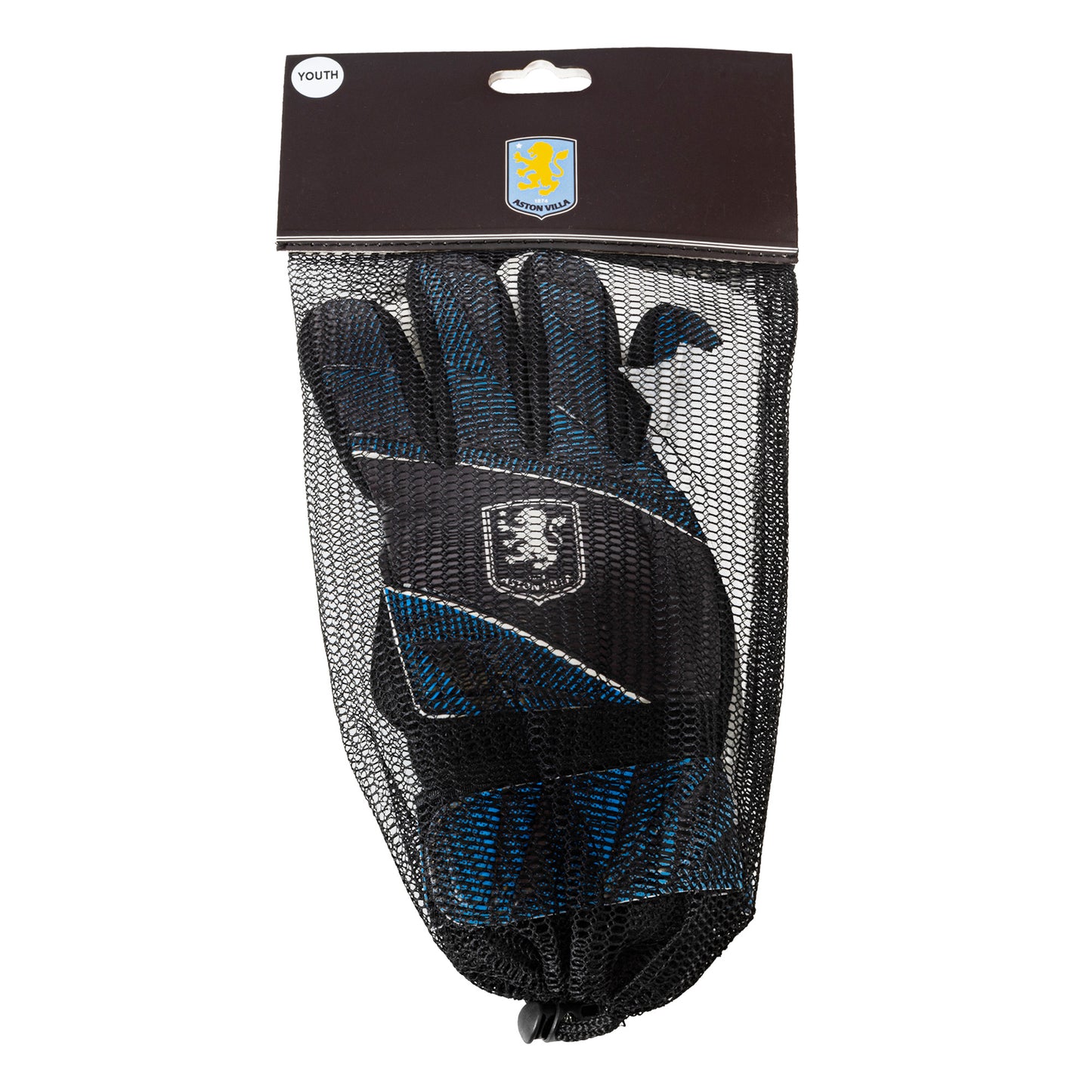 Hy-Pro Officially Licensed Aston Villa FC Goalkeeper Gloves - Youth, Fuse Design, Goalie, with Strong Palm Girp for High Performance, Boys and Girls