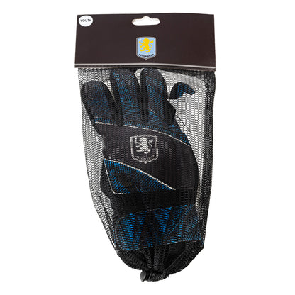 Hy-Pro Officially Licensed Aston Villa FC Goalkeeper Gloves - Youth, Fuse Design, Goalie, with Strong Palm Girp for High Performance, Boys and Girls