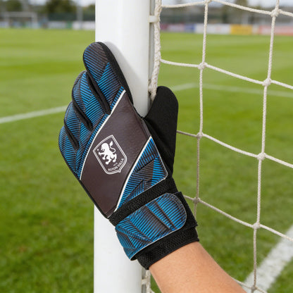 Hy-Pro Officially Licensed Aston Villa FC Goalkeeper Gloves - Youth, Fuse Design, Goalie, with Strong Palm Girp for High Performance, Boys and Girls
