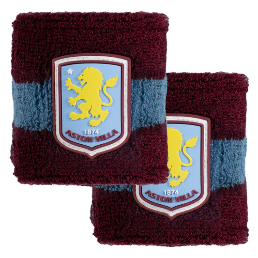 Hy-Pro Officially Licensed Aston Villa F.C. Cotton Wristband - 2 Pack
