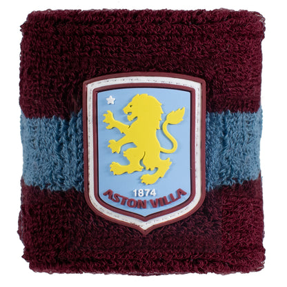 Officially licensed Aston villa wrist bands by hy-pro sports on a white background