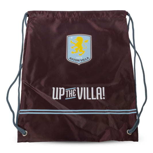 Officially licensed Aston villa draw string gym sack in burgundy on a white background