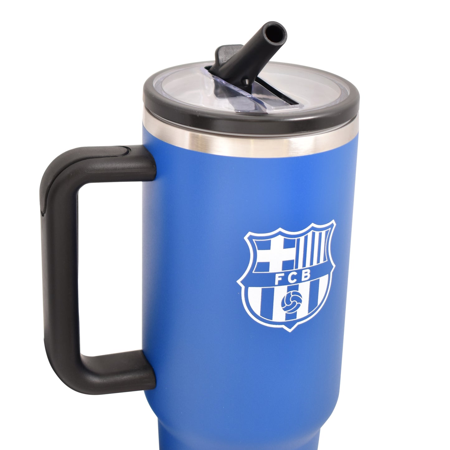 Hy-Pro Officially Licensed Barcelona 40oz/1.18 L Thermal Flask & Handle - Metal Water Bottle with Straw