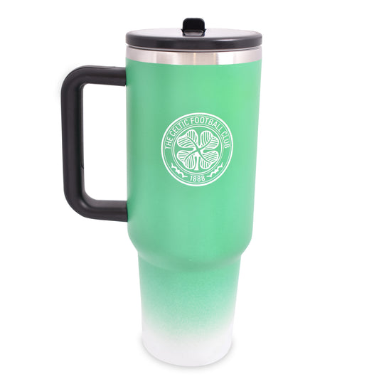 Hy-Pro Officially Licensed Celtic 40oz/1.18 L Thermal Flask & Handle - Metal Water Bottle with Straw