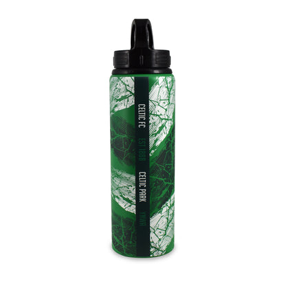 Hy-Pro Officially Licensed Celtic F.C. Aluminium Water Bottle - 750ml, Integrated Folding Straw, Leakproof, Lightweight, Great Football Gift Idea