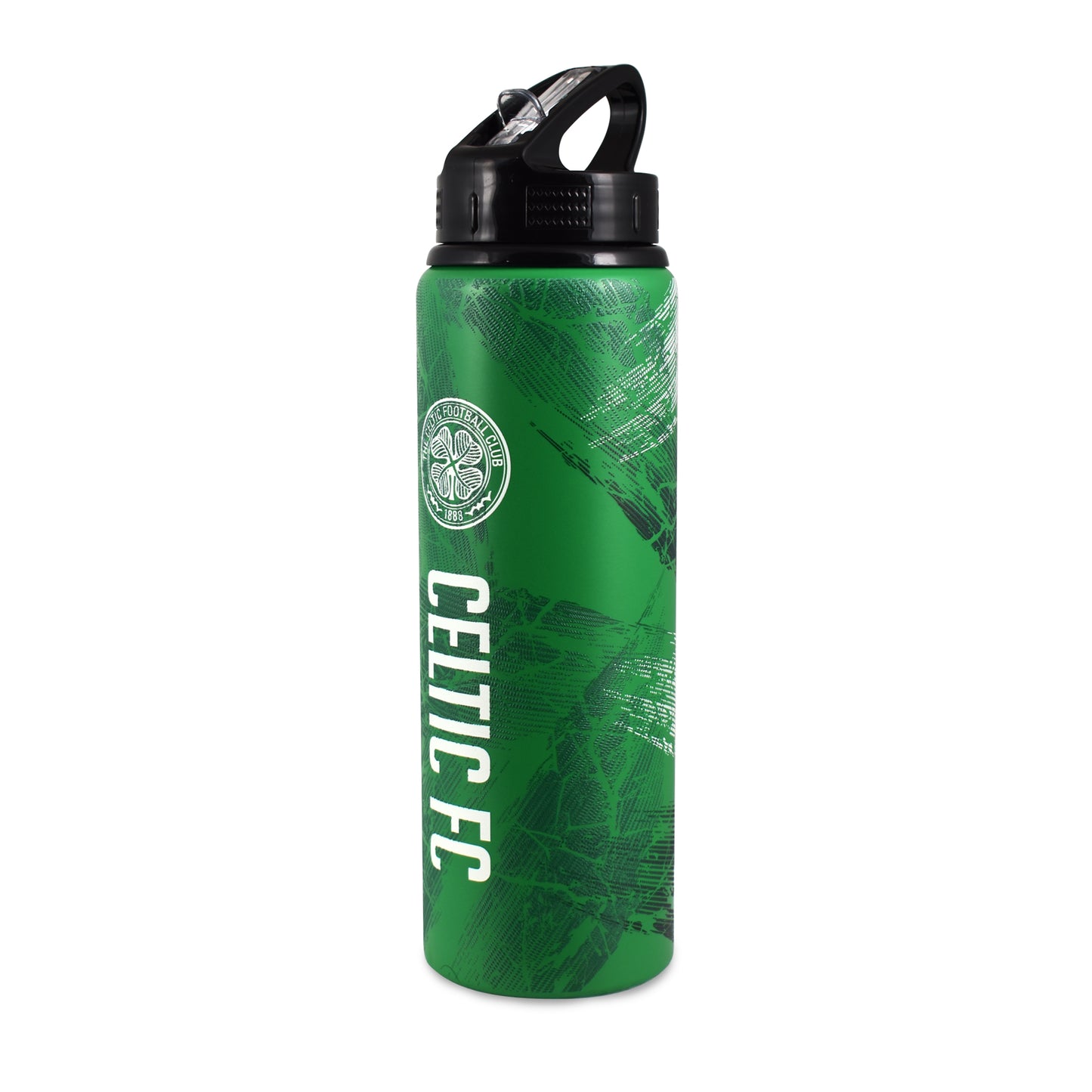 Hy-Pro Officially Licensed Celtic F.C. Aluminium Water Bottle - 750ml, Integrated Folding Straw, Leakproof, Lightweight, Great Football Gift Idea