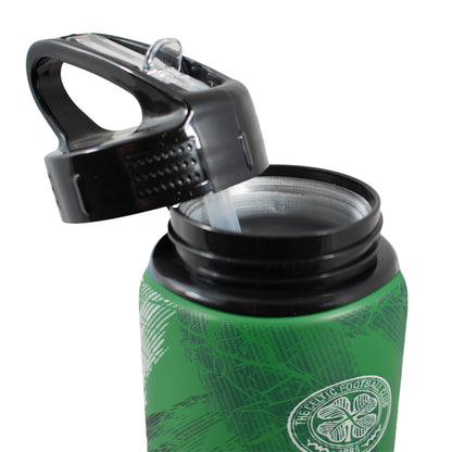 Hy-Pro Officially Licensed Celtic F.C. Aluminium Water Bottle - 750ml, Integrated Folding Straw, Leakproof, Lightweight, Great Football Gift Idea