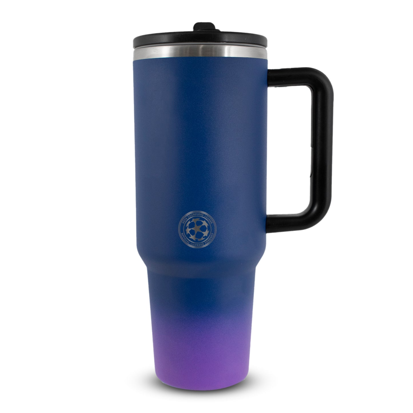 UEFA Champions League 40oz/1.18 L Thermal Flask & Handle - Metal Water Bottle with Straw