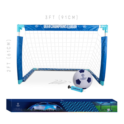 UEFA Champions League Portable Goal Set – 3ft x 2ft Pop Up Football Goal