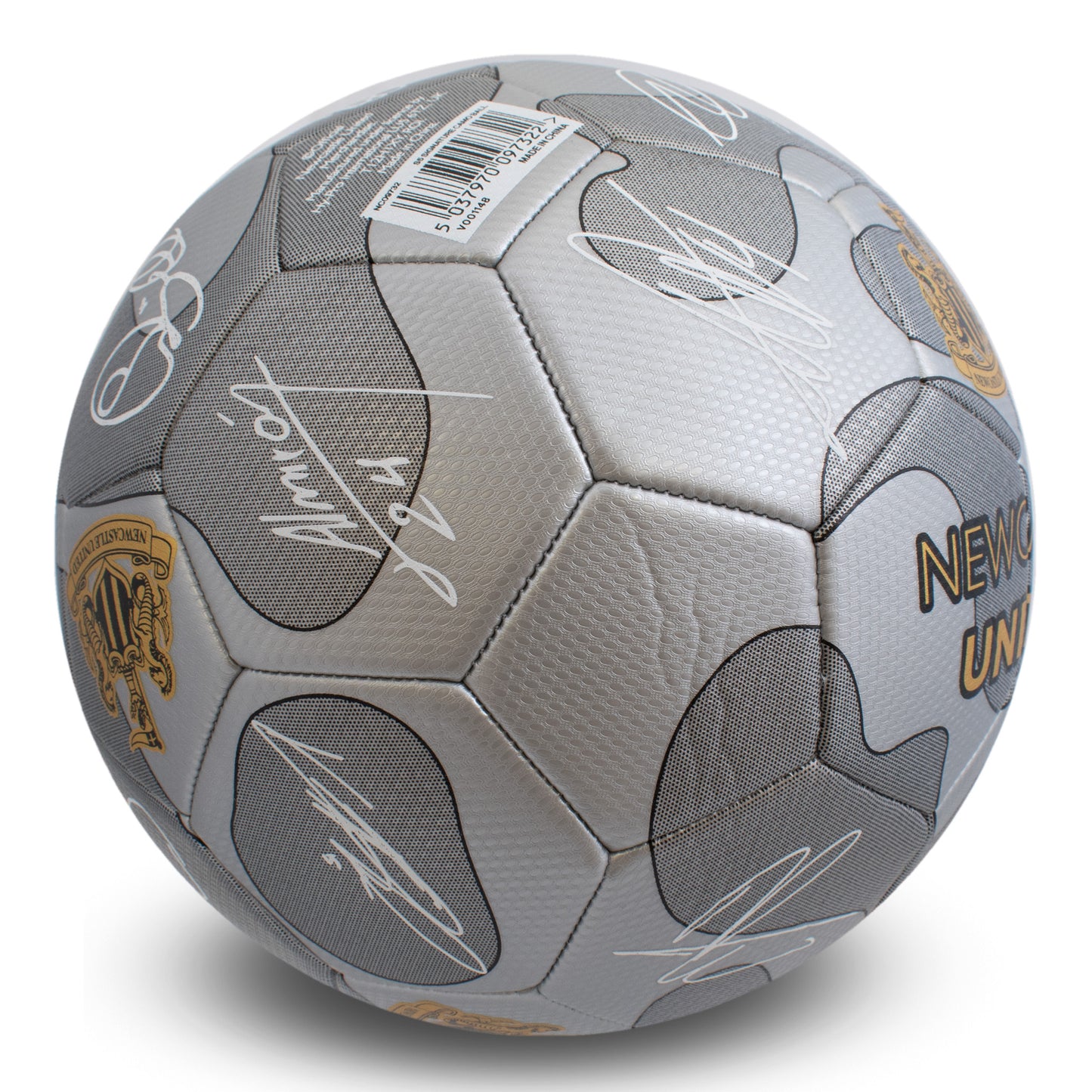 Newcastle United F.C. Silver Camo Signature Football - Size 5
