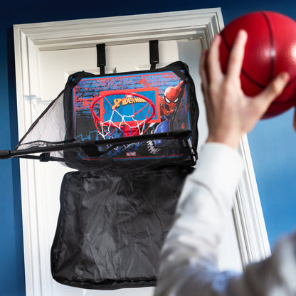 Hy-Pro Officially Licensed Spiderman Over The Door Basketball Set - Marvel Gift, Mini Basketball & Pump Included