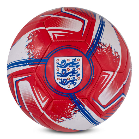 Officially licensed England FOOTBALL IN BOLD RED TURBINE DESIGN ON A WHITE BACKGROUND