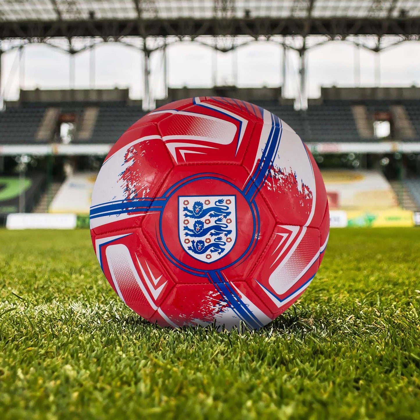 Officially licensed England FA Turbine size 1 football in Red and white by Hy-Pro Sports on a grass football pitch