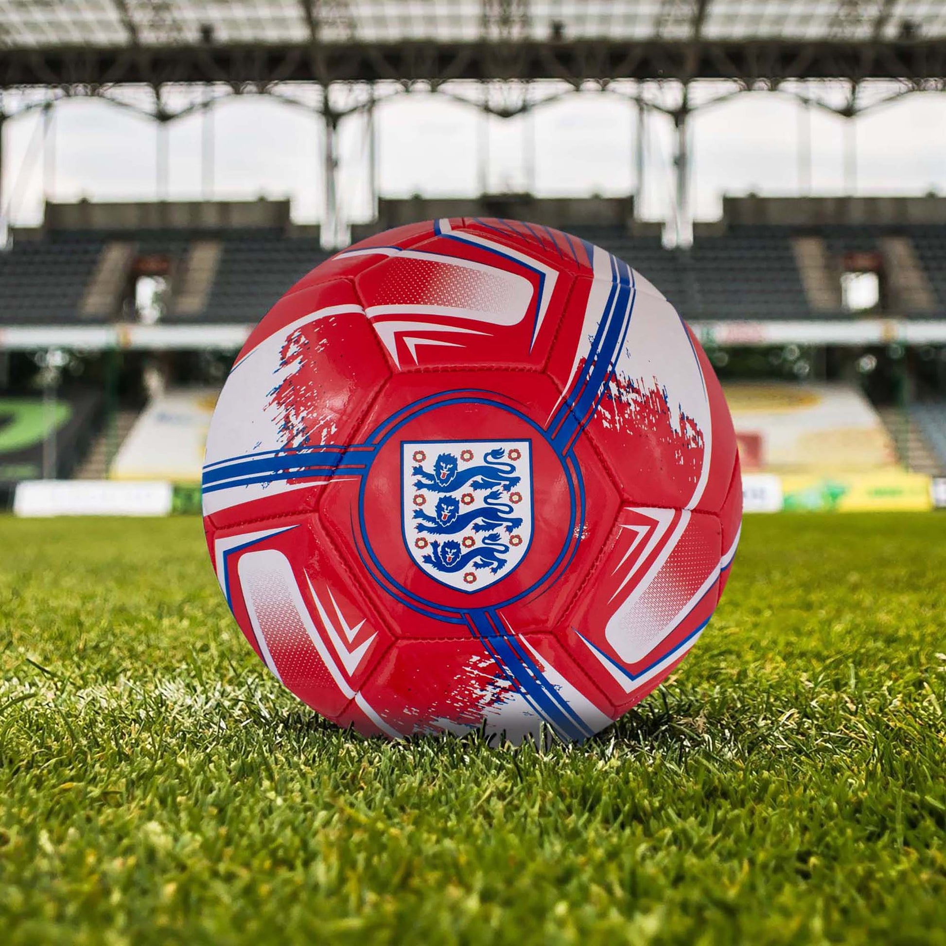 Officially licensed England FA Turbine size 1 football in Red and white by Hy-Pro Sports on a grass football pitch