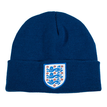 Officially Licensed England beanie with 3 lions crest on a white background