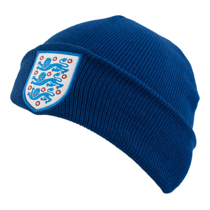 Officially Licensed England beanie with 3 lions crest by Hy-Pro on a white background