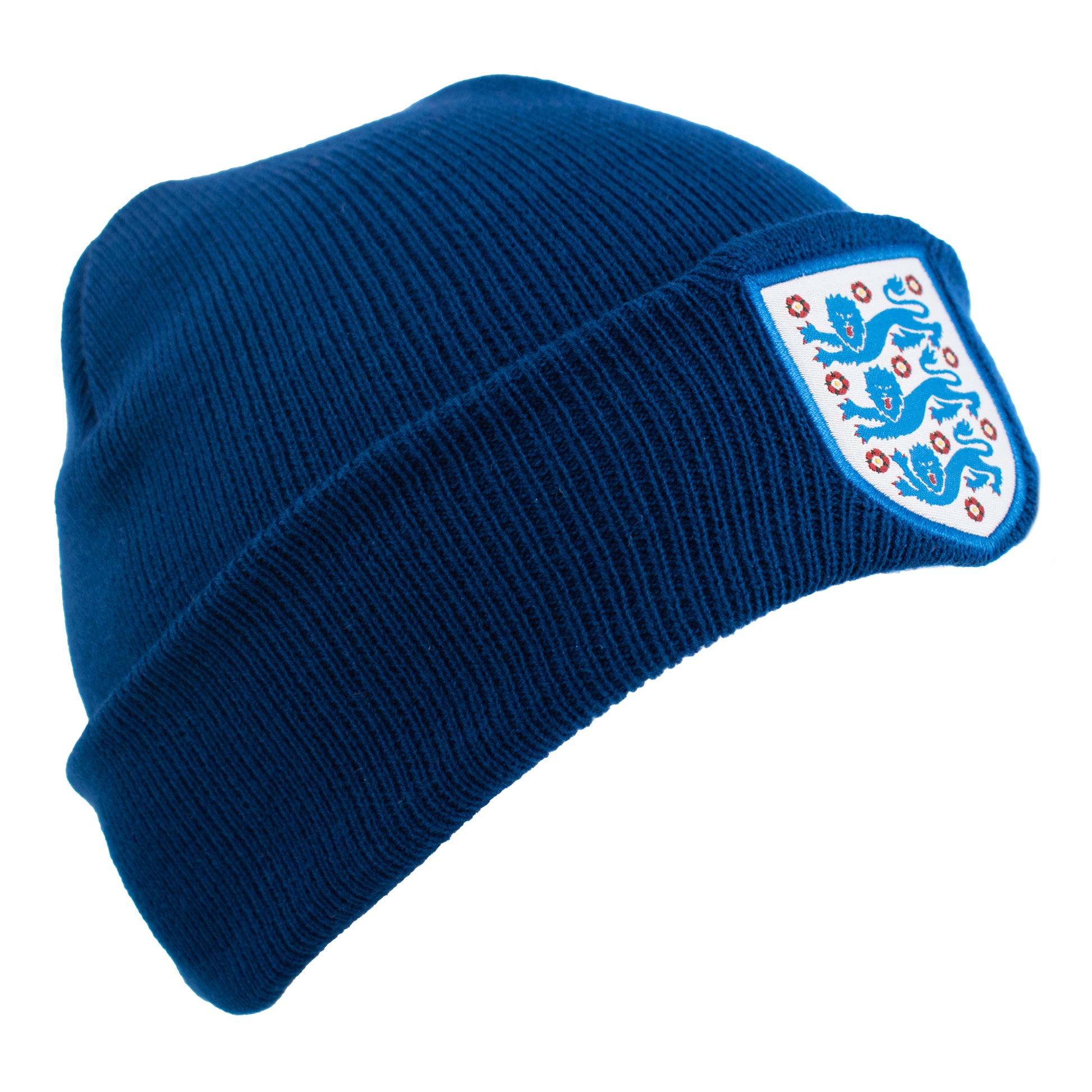 Officially Licensed England beanie with  3 lions crest by Hy-Pro Sports on a white background