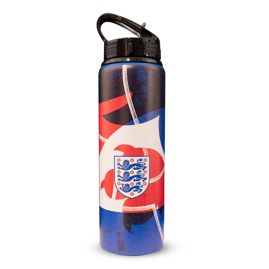Officially Licensed England FC 3 lions water bottle by Hy-Pro on a white background