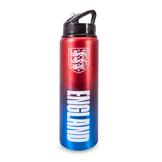 England FA 750ml Aluminium Fade Water Bottle  Integrated Folding Straw, Leakproof, Lightweight, BPA Free
