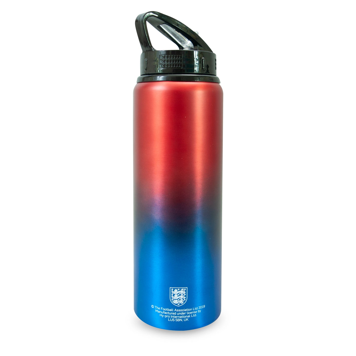 England FA 750ml Aluminium Fade Water Bottle  Integrated Folding Straw, Leakproof, Lightweight, BPA Free