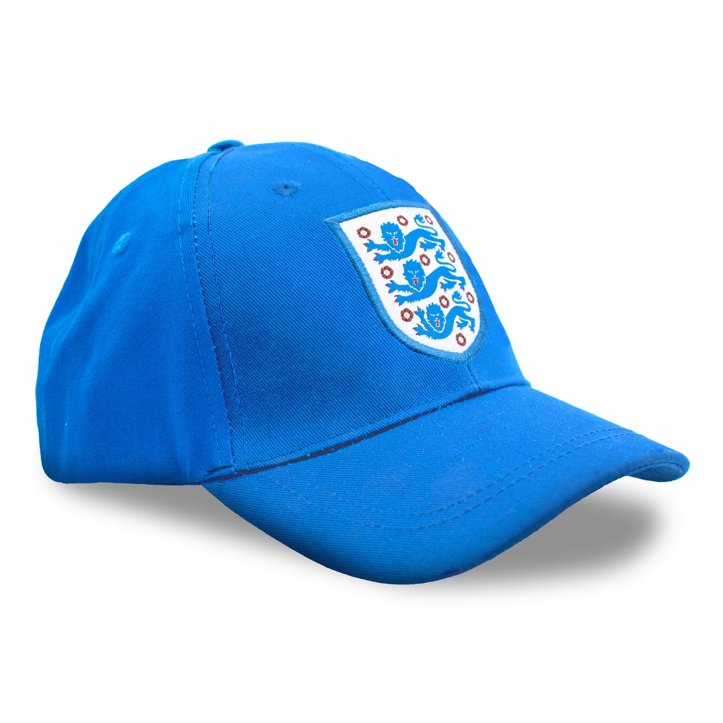 Officially licensed England cap in blue with 3 lions crest by Hy-Pro Sports on a white background
