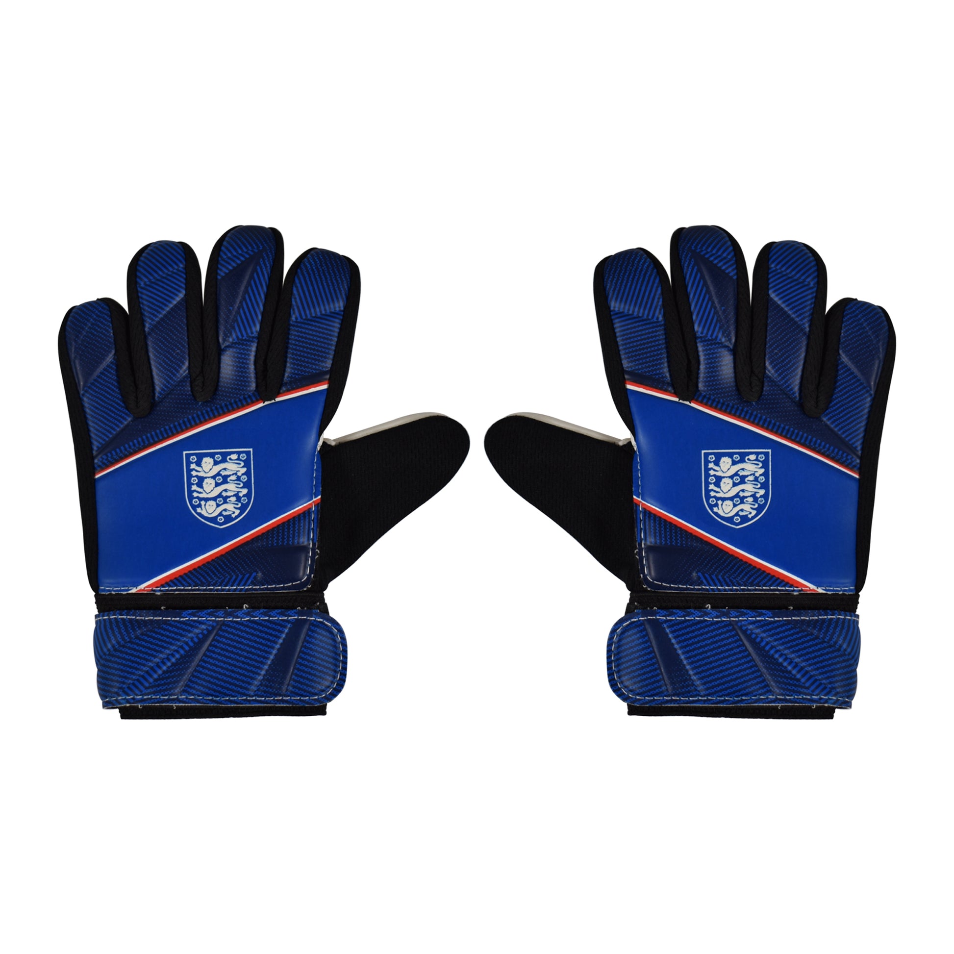 2 Official England 3 lions goal keeper gloves by Hy-Pro Sports on a white background