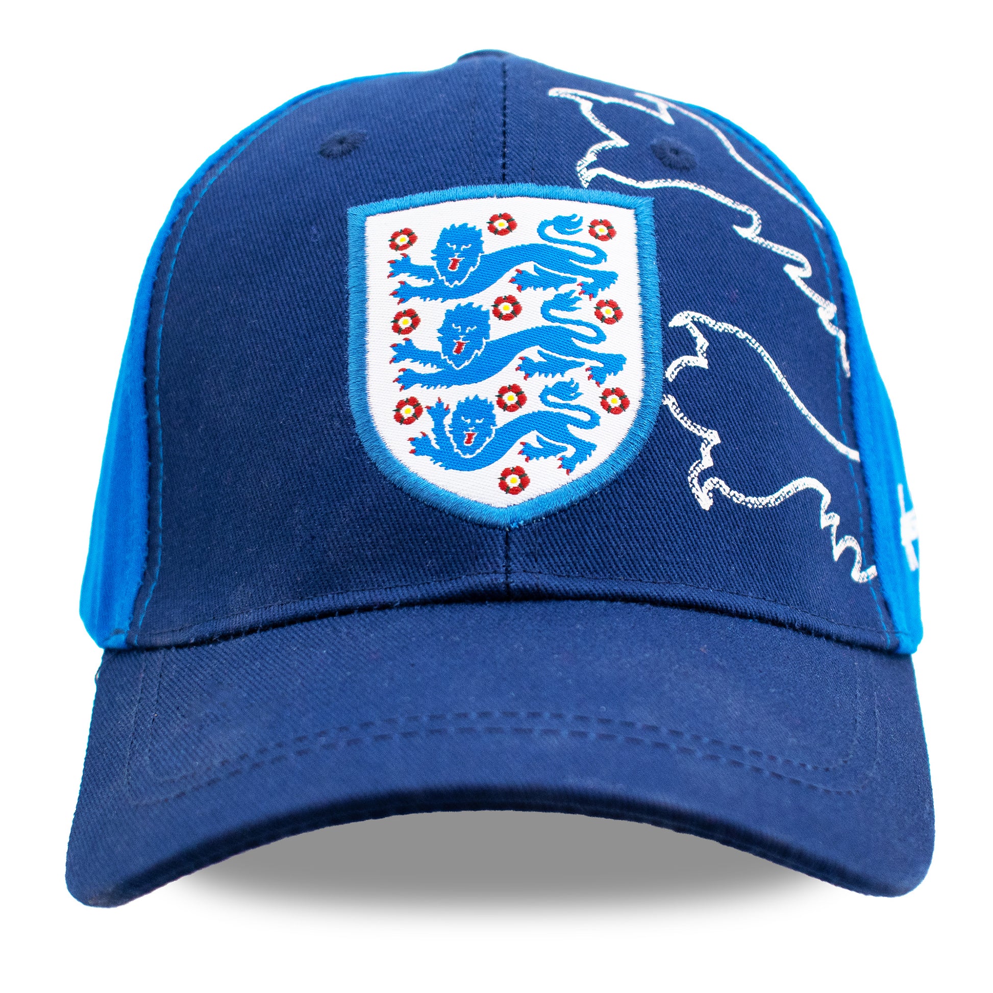 Officially licensed England Cap for kids in blue by Hy-pro sports on a white background