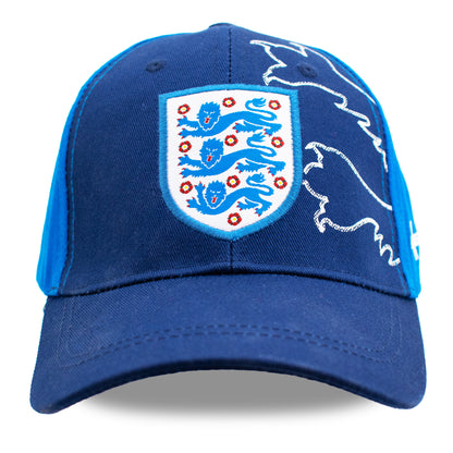 Officially licensed England Cap for kids in blue by Hy-pro sports on a white background