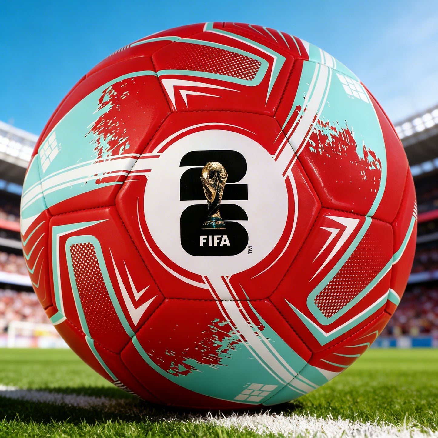 FIFA WORLD CUP 2026 FOOTBALL GIFT SETFOOTBALL ON A GRASS FOOTBALL PITCH