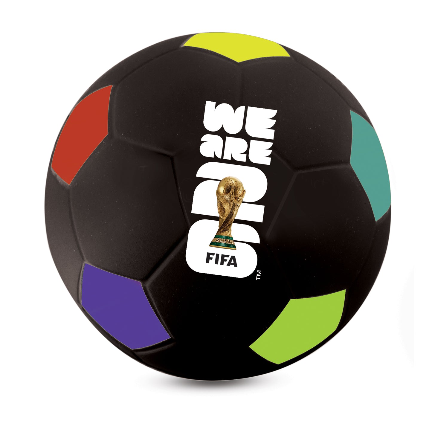 Official FIFA World Cup 2026 stress ball by HY-PRO SPORTS in Black on a white background