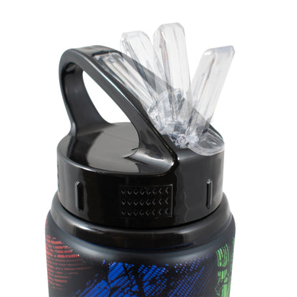 FIFA WORLD CUP 2026 750ML ALUMINIUM WATER BOTTLE BY HY-PRO SPORTS WITH STRAW ON A WHITE BACKGROUND 