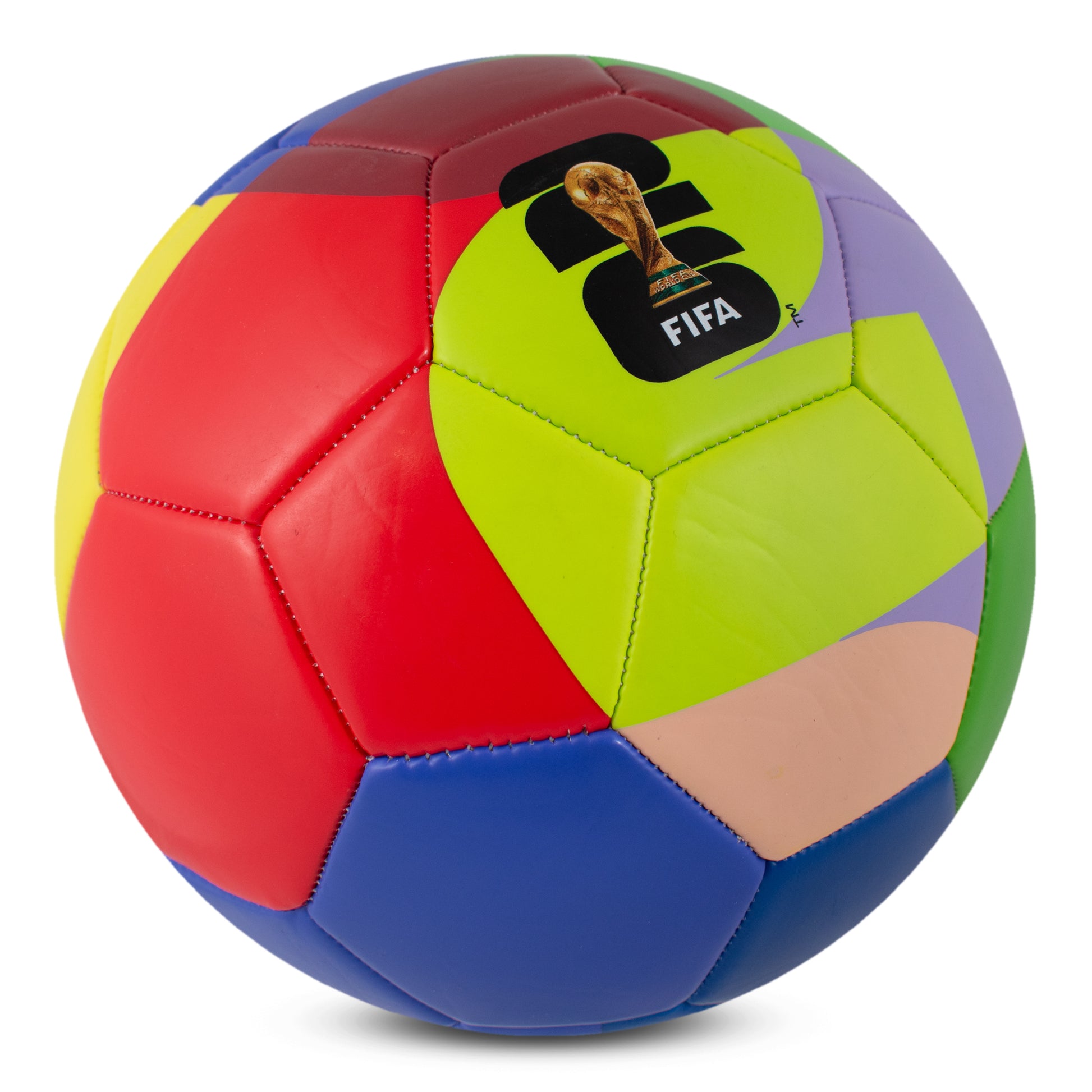 OFFICIALLY LICENSED FIFA WORLD CUP 2026 SIZE 5 COLOURFUL SIGNMA FOOTBALL BY HY-PRO SPORTS FEATURING FIFA LOGO ON A WHITE BACKGROUND