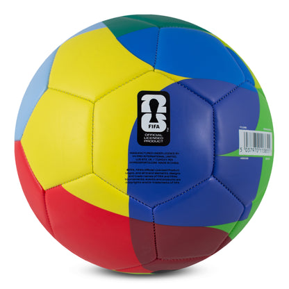 OFFICIALLY LICENSED FIFA WORLD CUP 2026 SIZE 5 COLOURFUL SIGNMA FOOTBALL BY HY-PRO SPORTS WITH THE OFFICAL LICENSED PRODUCT LOGO ON A WHITE BACKGROUND