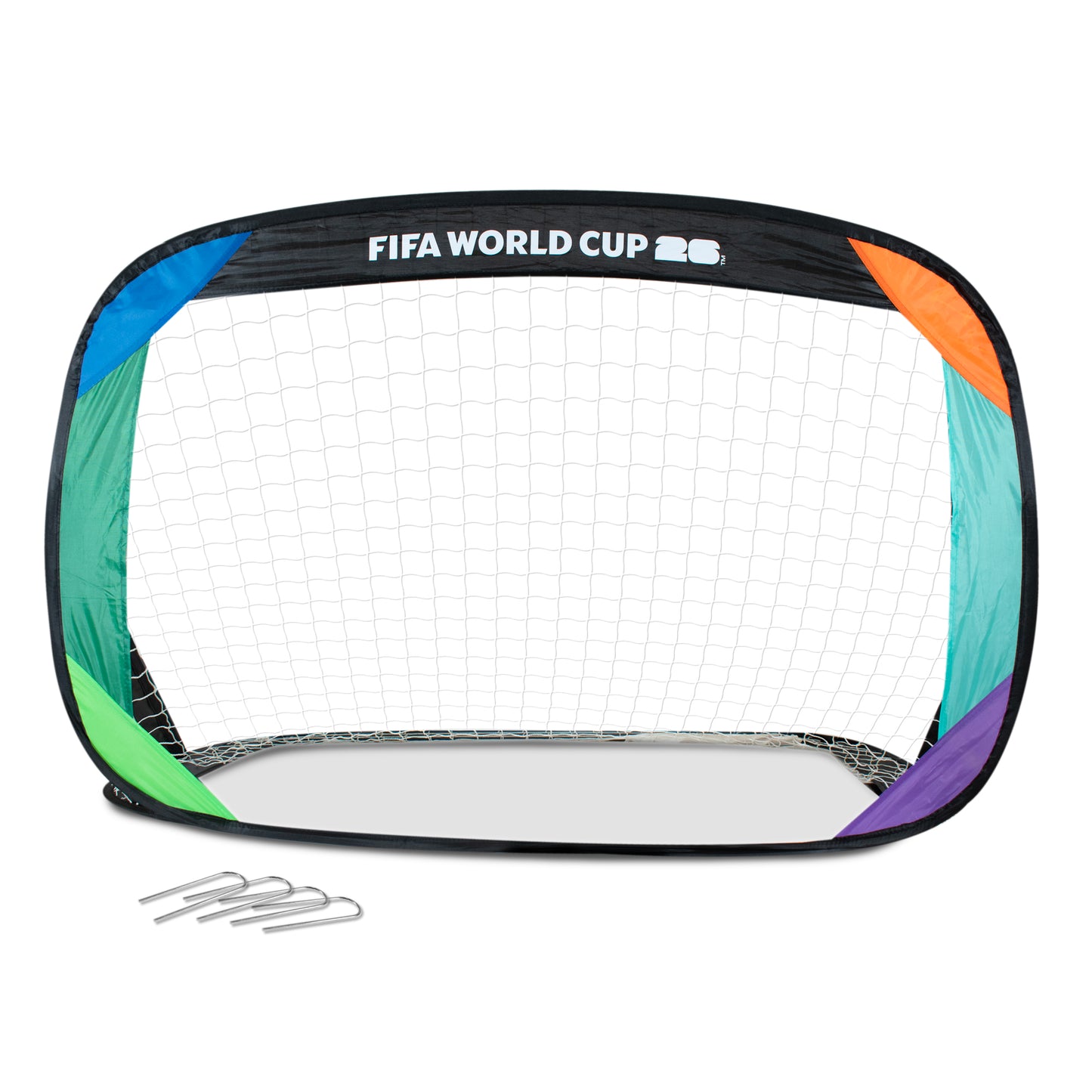 FIFA WORLD CUP 2026 POP UP GOAL BY HY-PRO SPORTS ON A WHITE BACKGROUND