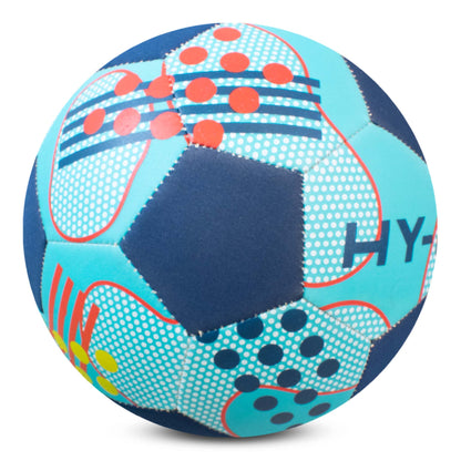 Hy-Pro size 5  Neoprene Football in blue with orange design on a white background