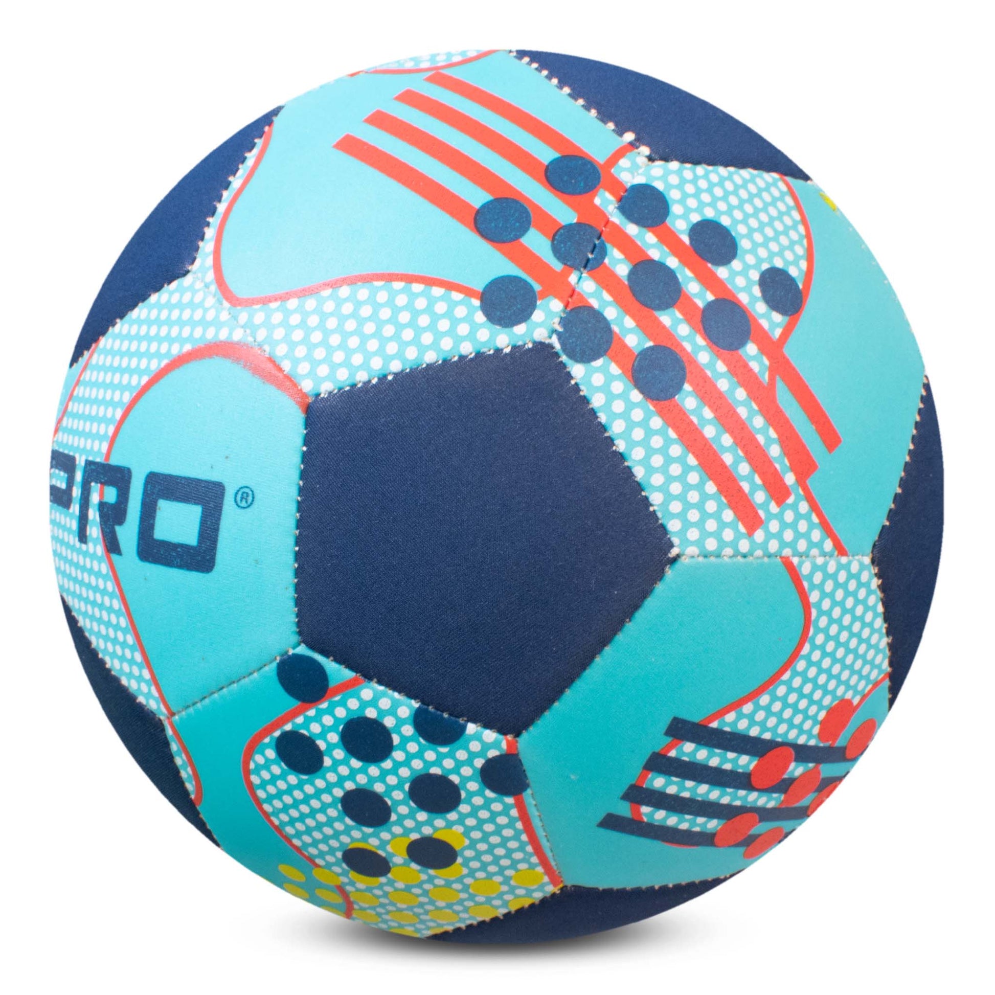 Hy-Pro size 5 Neoprene Football in blue with abstract design on a white background