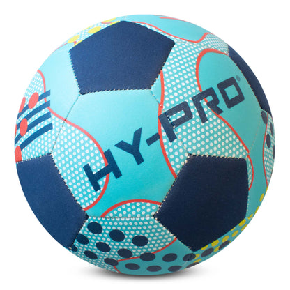 Hy-Pro size 5 Neoprene Football in blue with abstract design and large HY-PRO logo on a white background