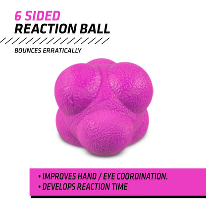 HY-PRO purple reaction ball with six sides on a white background. Perfect for agility drills