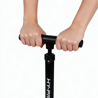 Close up of the handles on the Hy-Pro ball pump