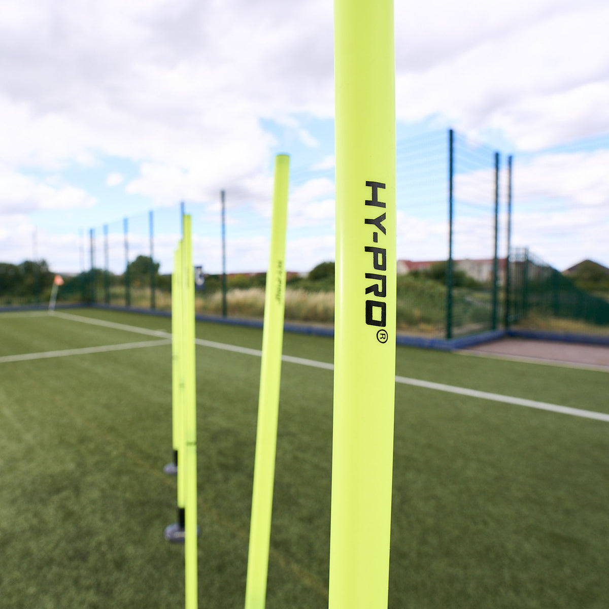 Hy-Pro agility hurdles on an Astroturf football pitch  
