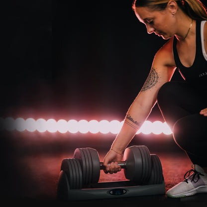 JAXJOX Adjustable Dumbbells - 22.70 KG Gym Fitness Home Exercise Fast Charging (Pair)