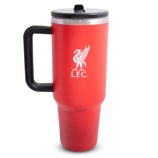 Hy-Pro Officially Licensed Liverpool 40oz/1.18 L Thermal Flask & Handle - Metal Water Bottle with Straw