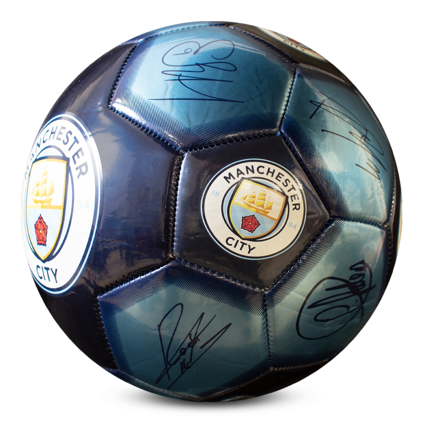 Manchester City F.C. Metallic Size 5 Signature Football