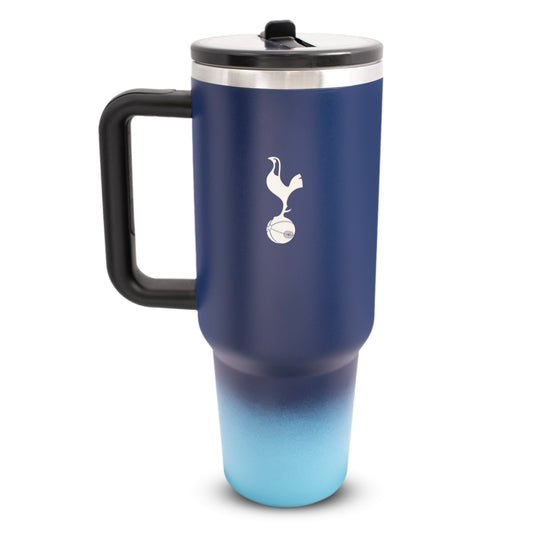 Hy-Pro Officially Licensed Tottenham Hotspur 40oz/1.18 L Thermal Flask & Handle - Metal Water Bottle with Straw