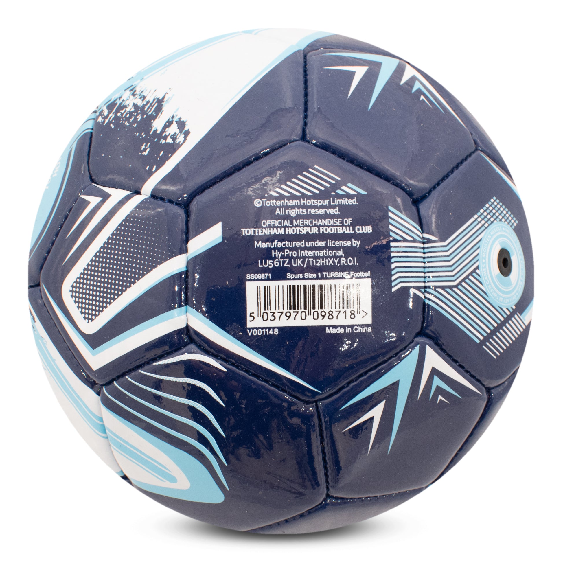 Hy-Pro Pallone da calcio classico con licenza ufficiale del Tottenham F.C., metallizzato, taglia 5, speroni, allenamento, partita, merchandising, da collezione, per bambini e adulti, blu Hy-Pro Pallone da calcio classico con licenza ufficiale del Tottenham F.C., metallizzato, taglia 5, speroni, allenamento, partita, merchandising, da collezione, per bambini e adulti, blu