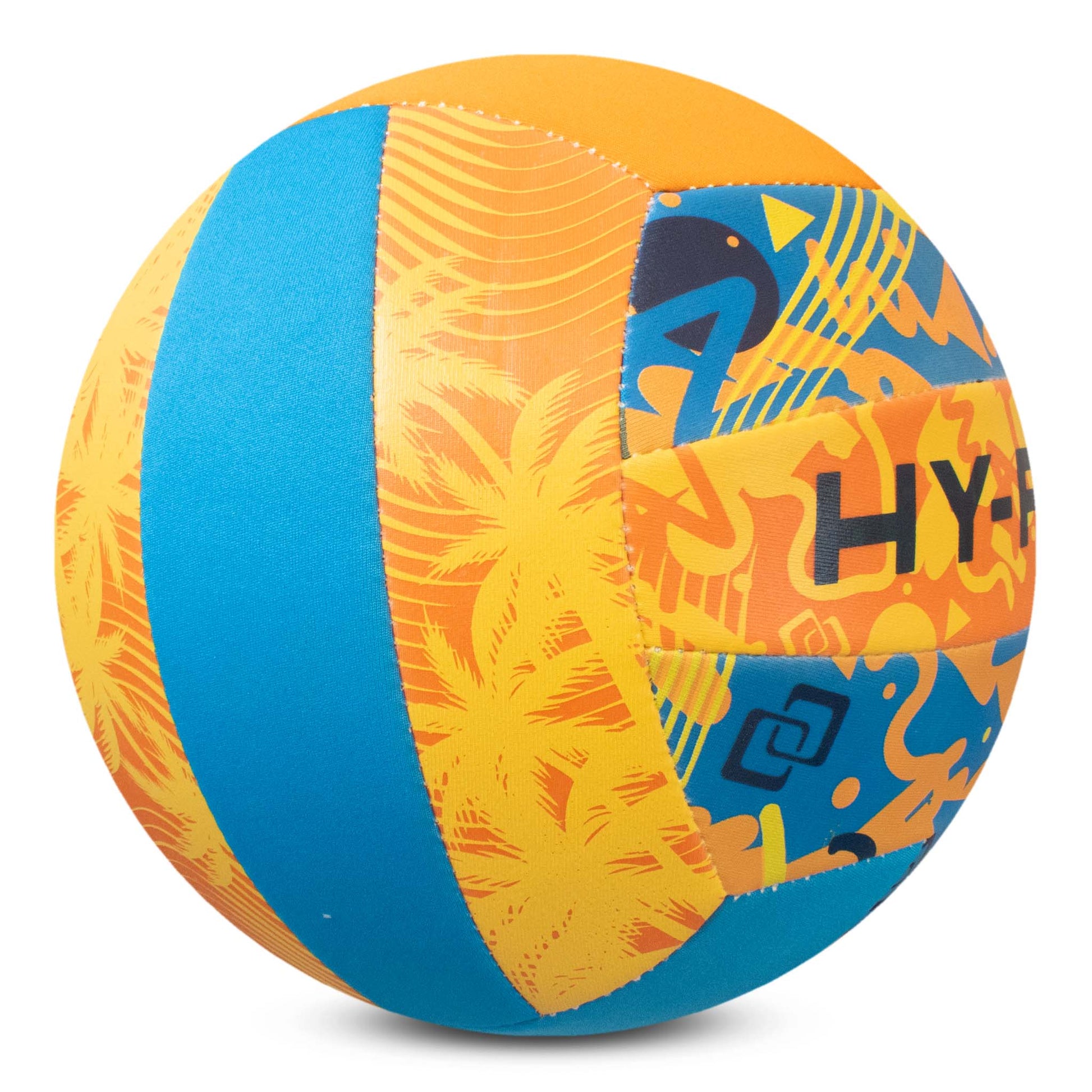 Hy-Pro Neoprene Volleyball with bright colourful design and HY-PRO logo on a white background