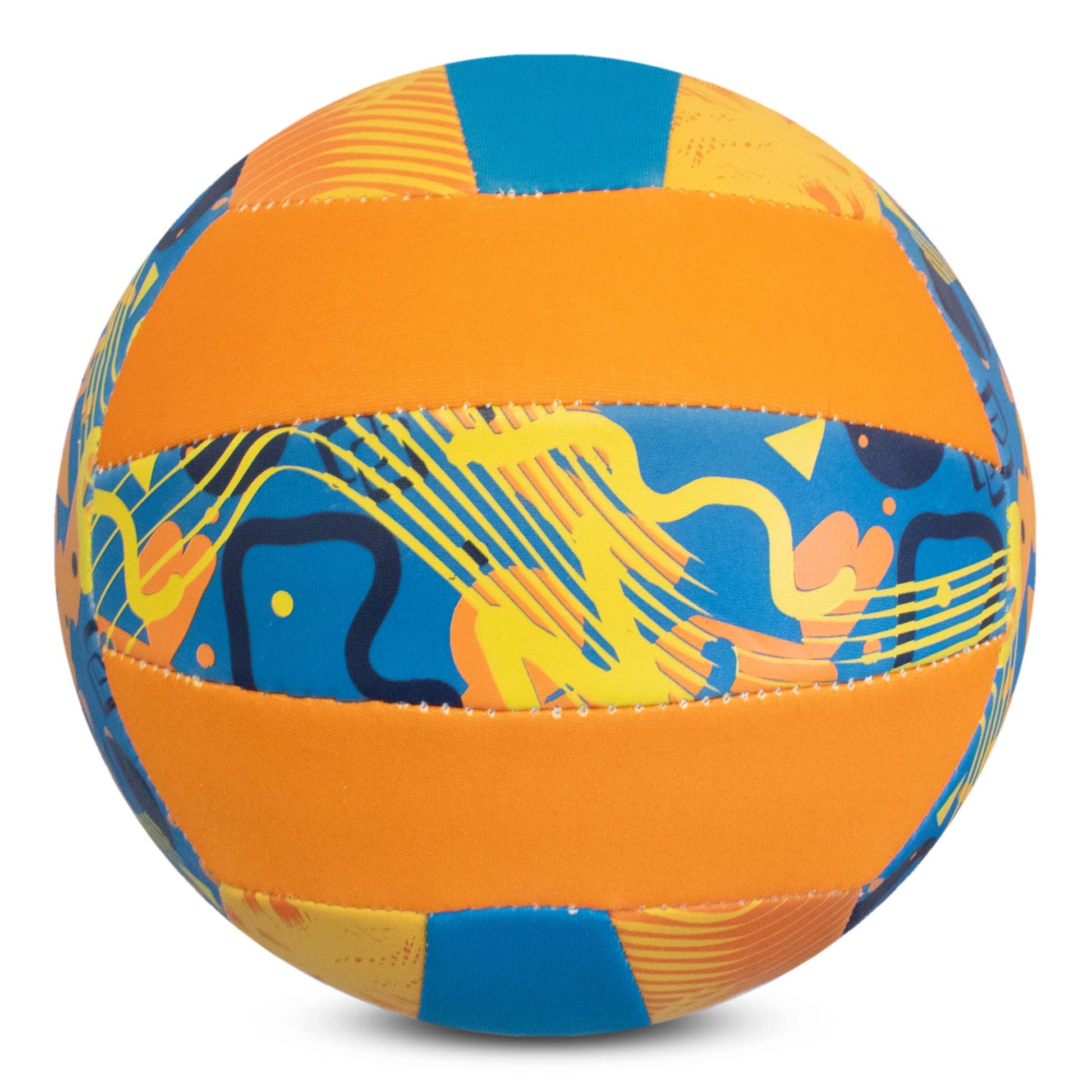 Back view of the Hy-Pro Neoprene Volleyball with bright colourful design and HY-PRO logo on a white background