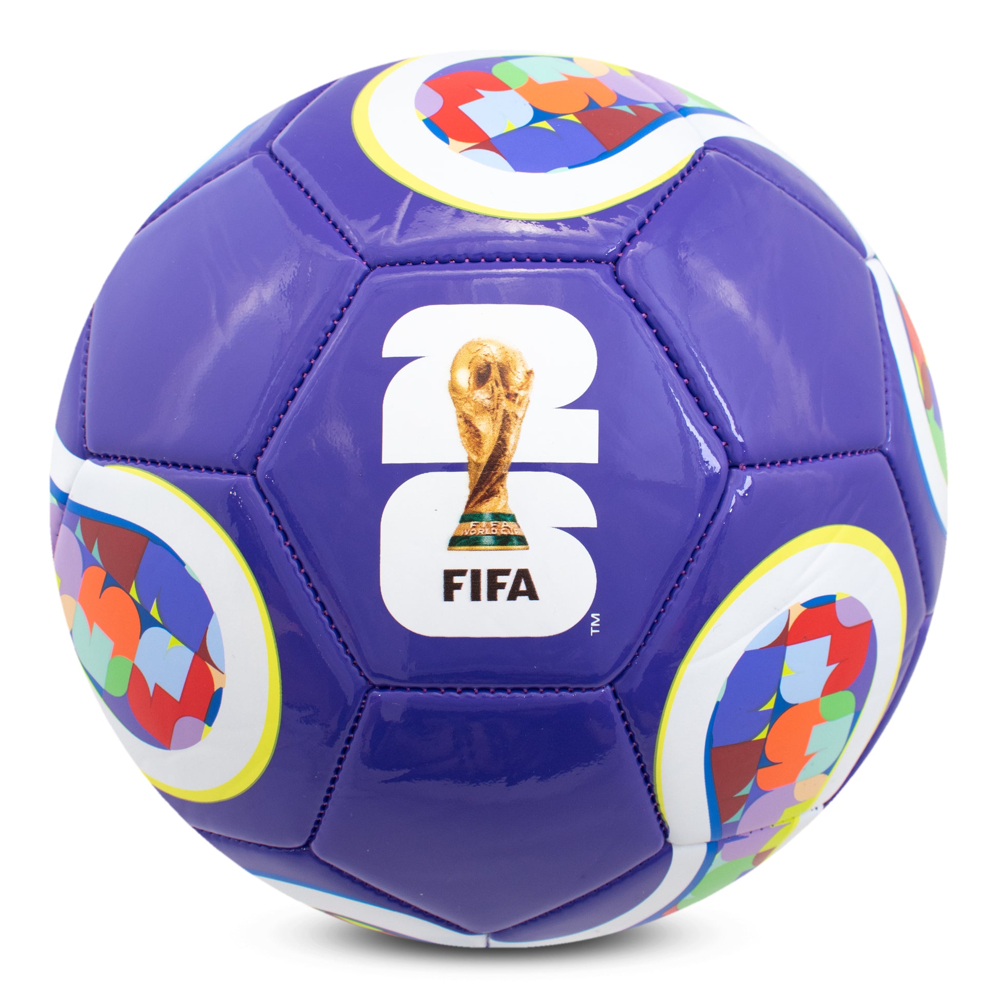 FIFA WORLD CUP 2026 SIZE 5 APOLLO FOOTBALL - PURPLE BY HY-PRO SPORTS ON A WHITE BACKGROUND