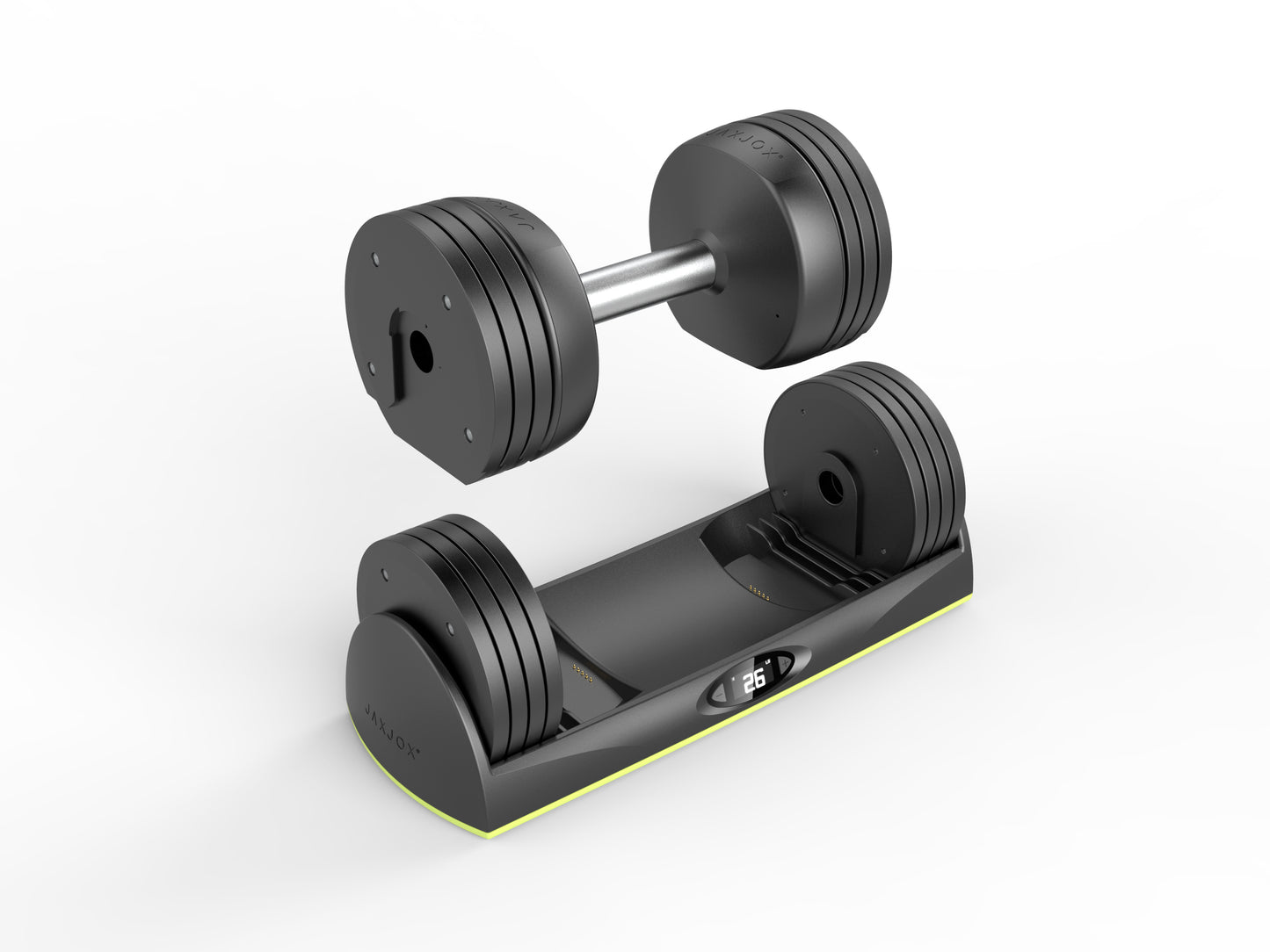 JAXJOX Adjustable Dumbbells - 22.70 KG Gym Fitness Home Exercise Fast Charging (Pair)