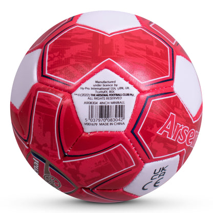 Base of the Arsenal 4" Mini Ball in red and white on a white background